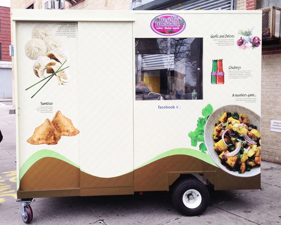 Food Cart Wraps Advertising by KNAM Media Group, Pushcart Vinyl Wrap